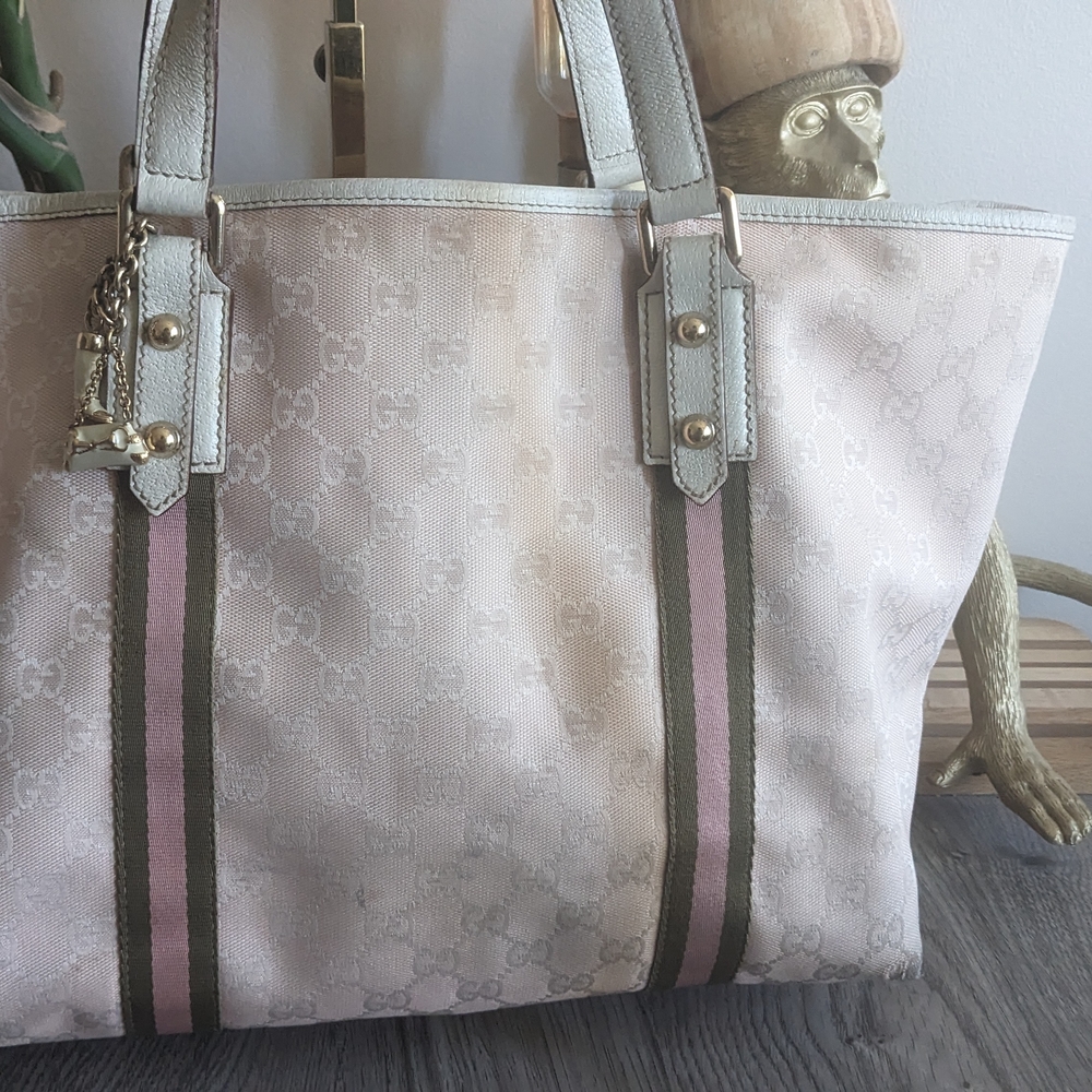 Gucci Beige and Pink Tote Bag